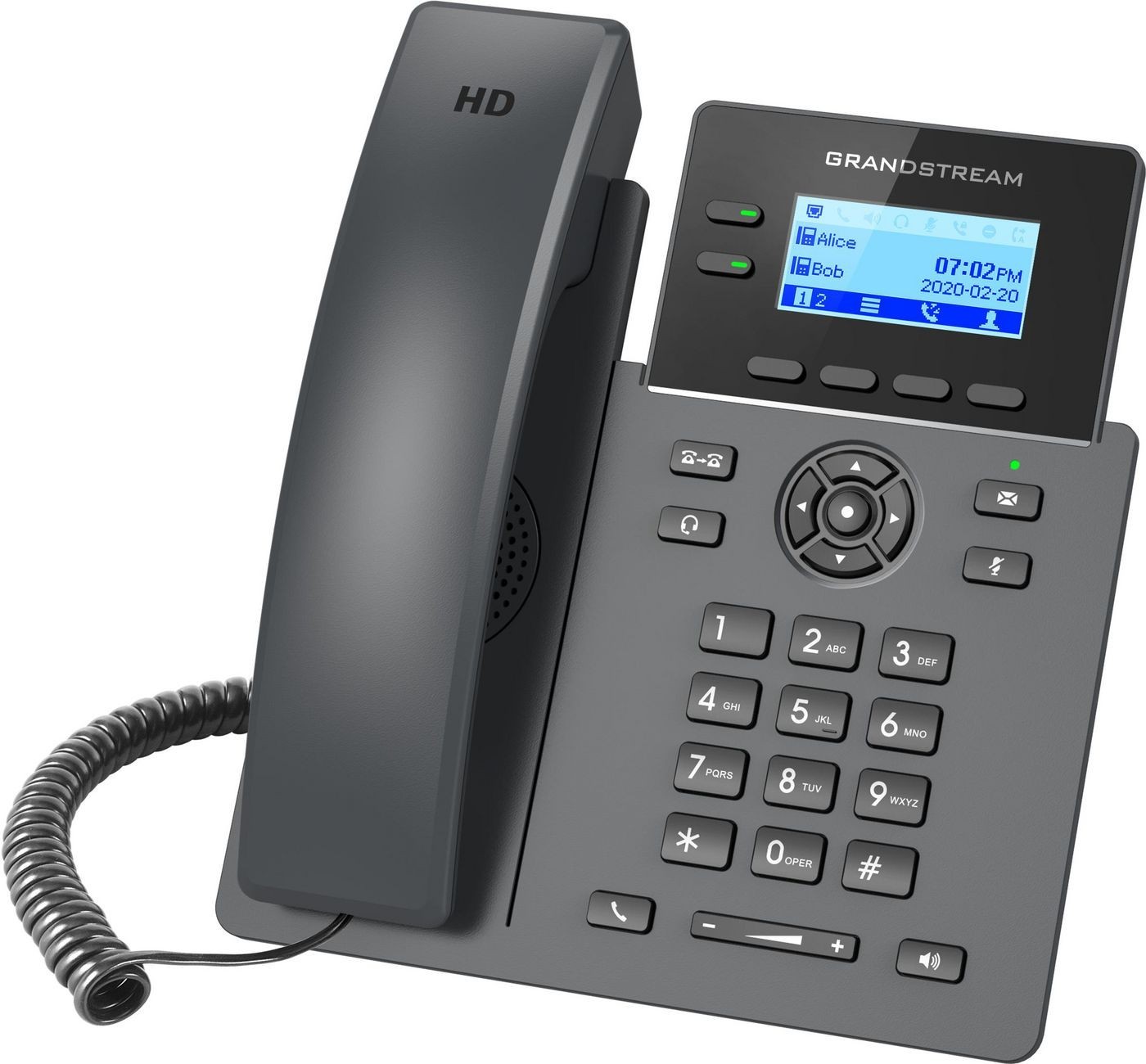 Grandstream Ip Phone Black 2 Lines LCD