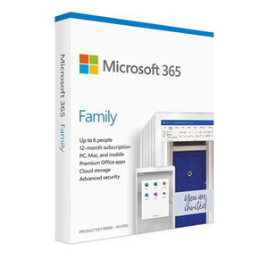 Microsoft 365 Family - Box Pack - Up to 6 People - 1 Year