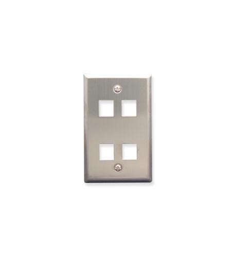 Icc Faceplate, Stainless Steel,1-Gang,4-Port