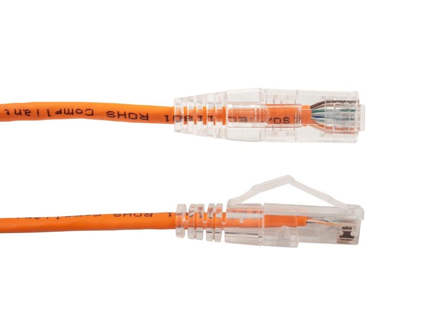 Vertical Cable |1' Cat6A Slimline Patch Cable - Orange