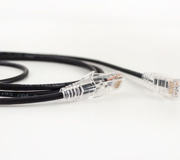 Vertical Cable |1' Cat6A Slimline Patch Cable - Black