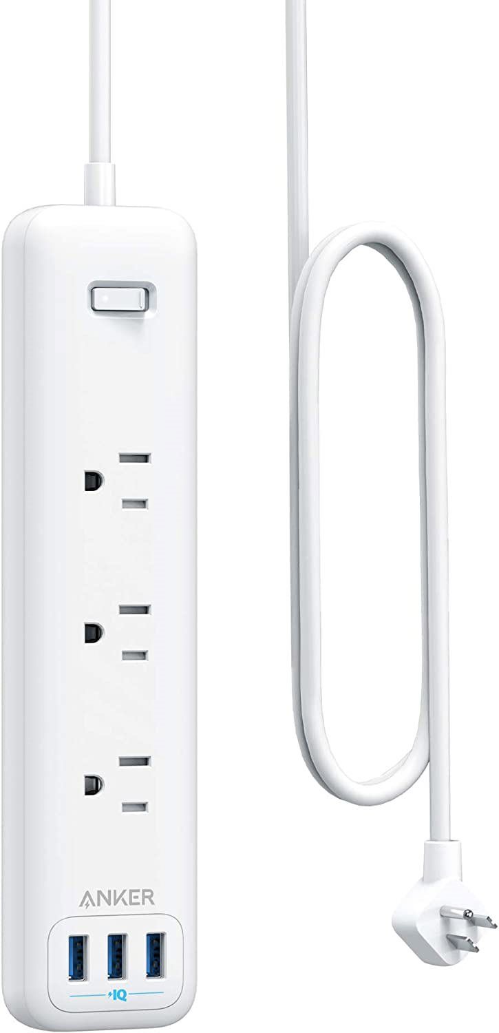 Anker Power Strip with USB, 3-Outlet & 3 PowerIQ USB Power Strip