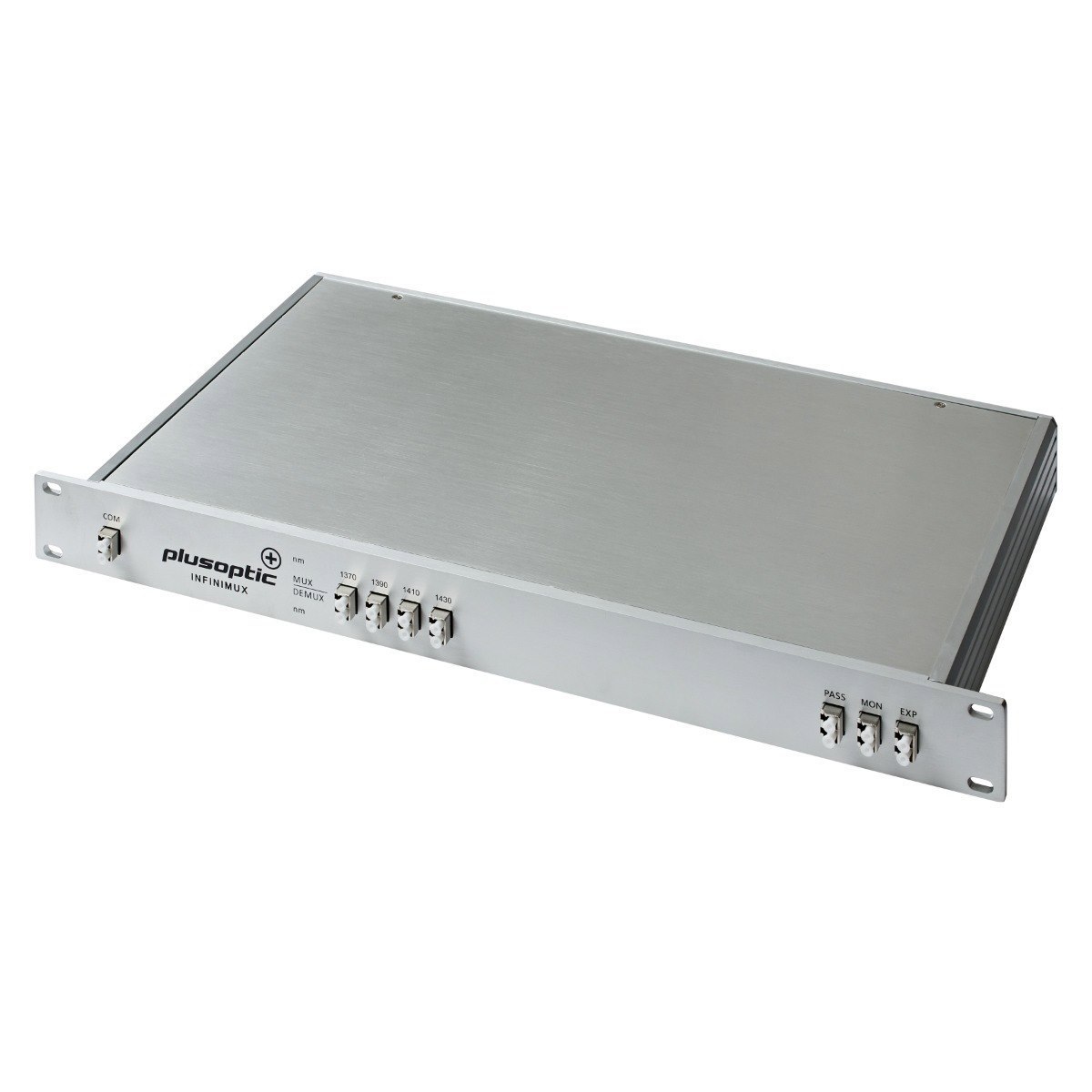 Plusoptic Infinimux, 4 Channel Dual Core CWDM Mux / Demux 1Ru 19"" Chassis. Includes A 1310NM Pass Port, Expansion Port And Monitoring Port