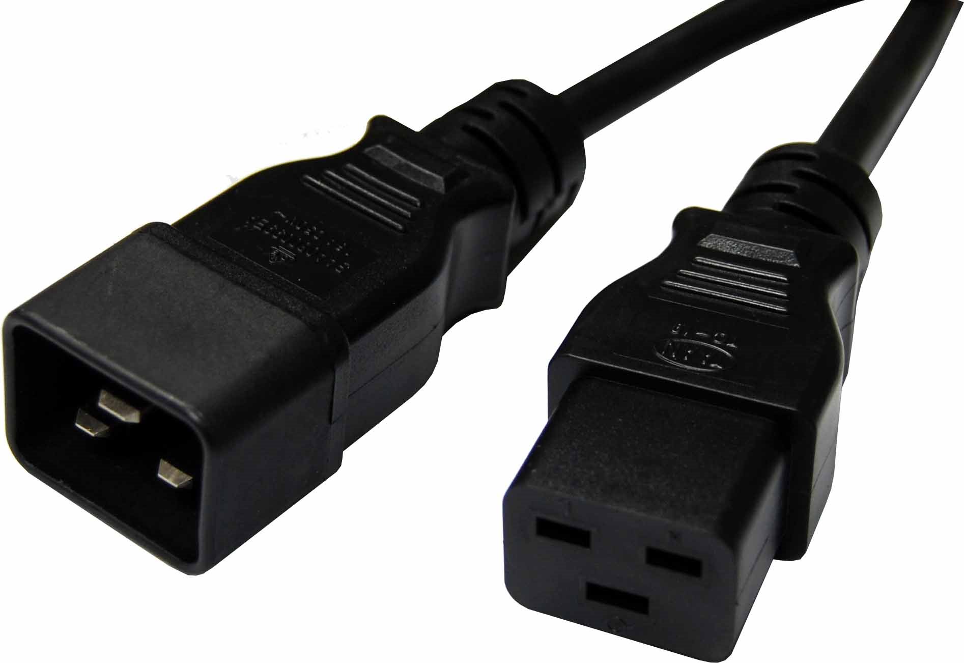 8Ware Power Cable Extension Iec-C19 Male To Iec-C20 Female In 1M