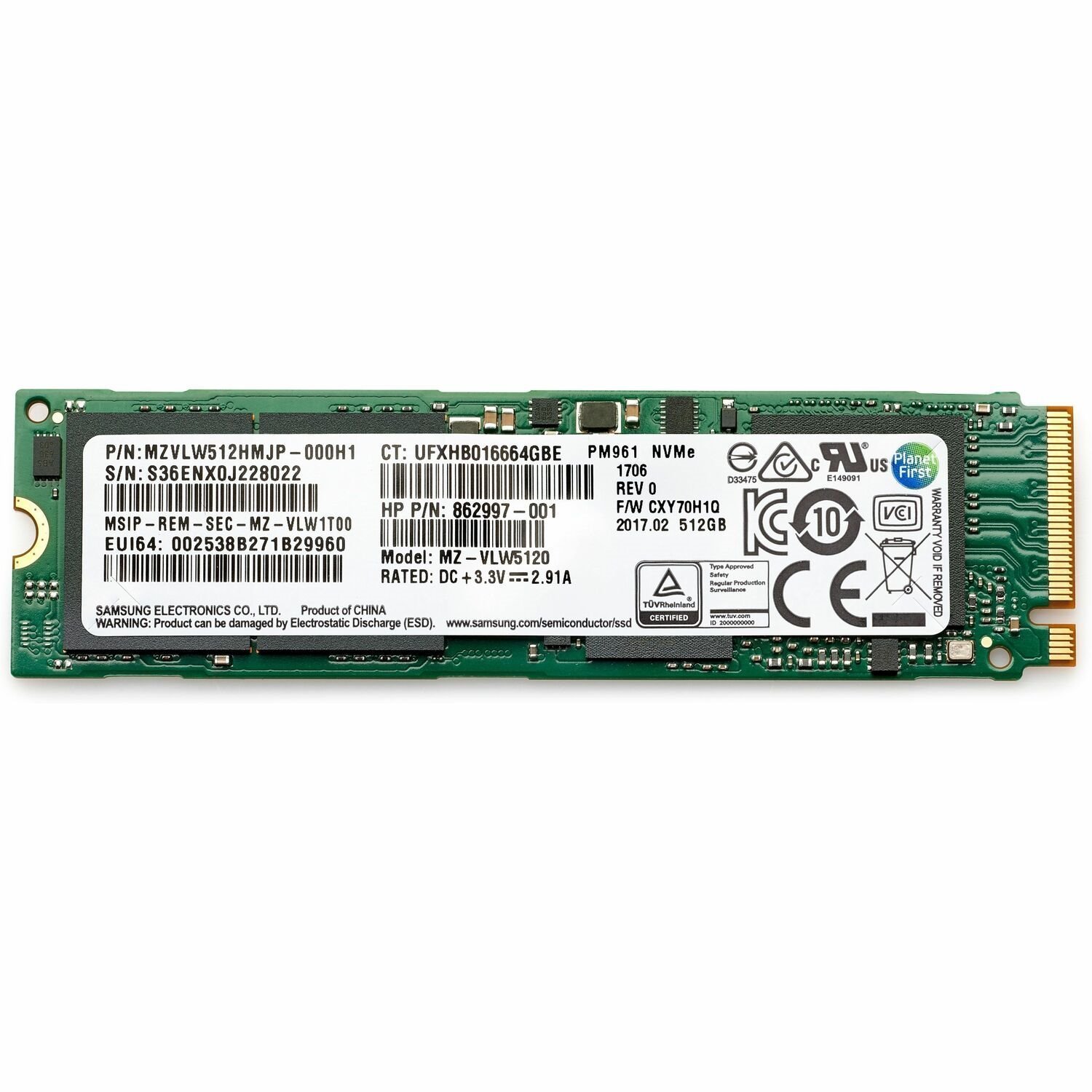 512 GB Solid State Drive - Internal - PCI Express NVMe