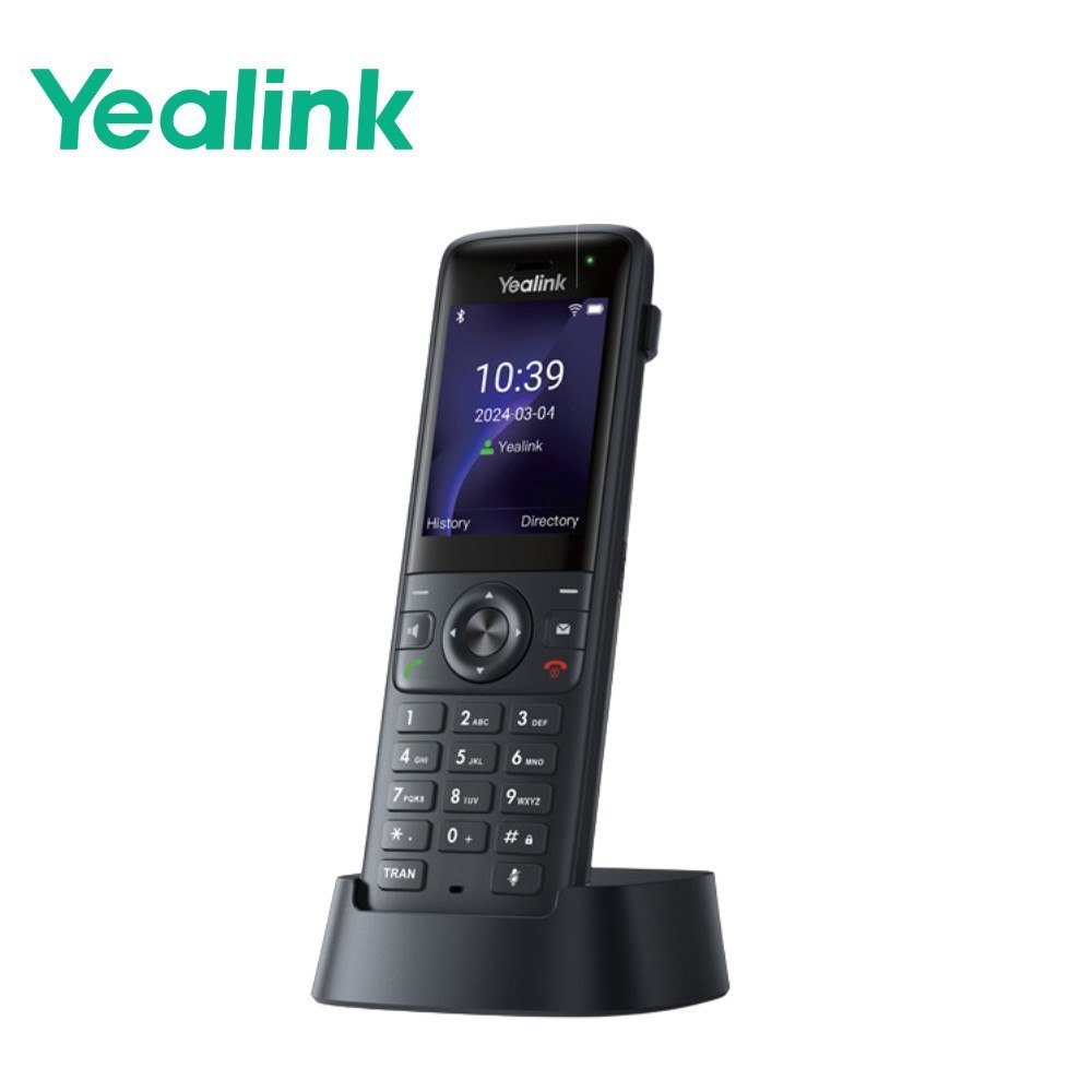 Yealink Ax83h Handheld Wi-Fi Ip Phone, Wi-Fi 6, Bluetooth, HD Audio, Smart Noise Cancellation, QuickCharge, Vibration, 3.5MM Headset Jack, Belt Clip,