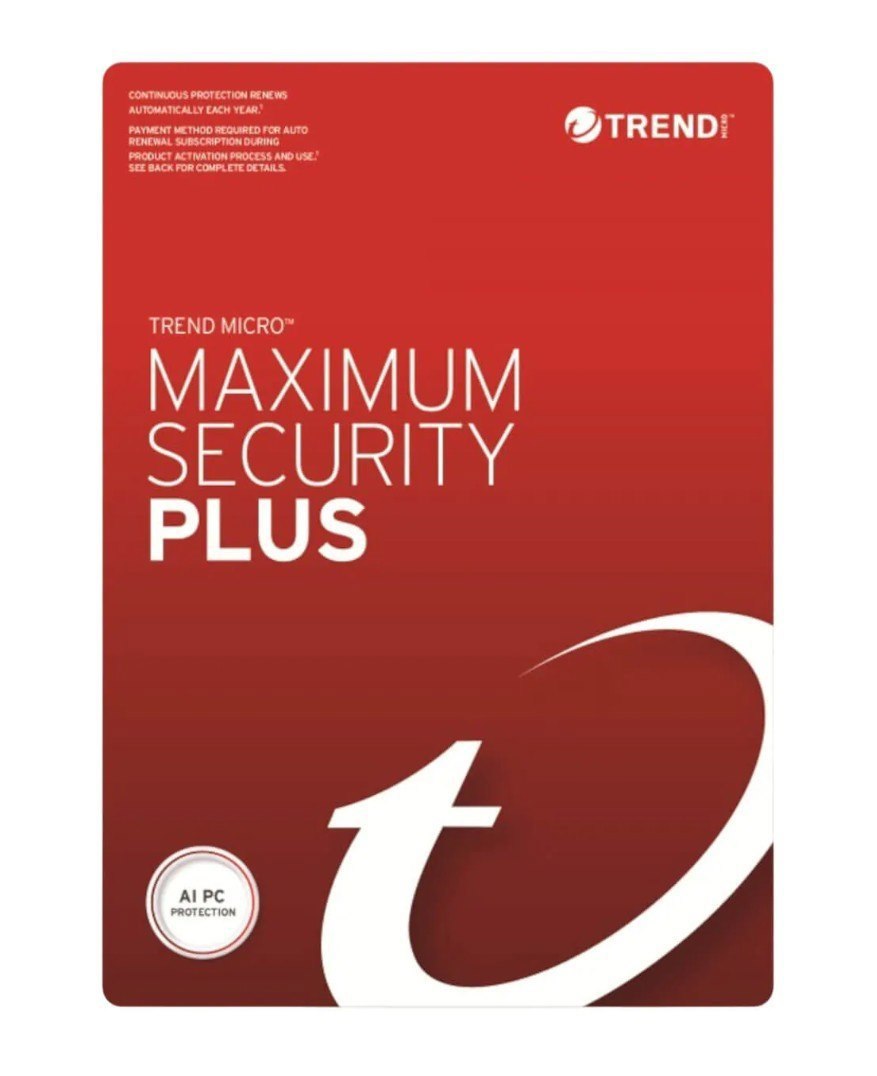 Trend Micro Maximum Security Plus (3 Devices) 1 Year Retail Mini Box Auto Renew