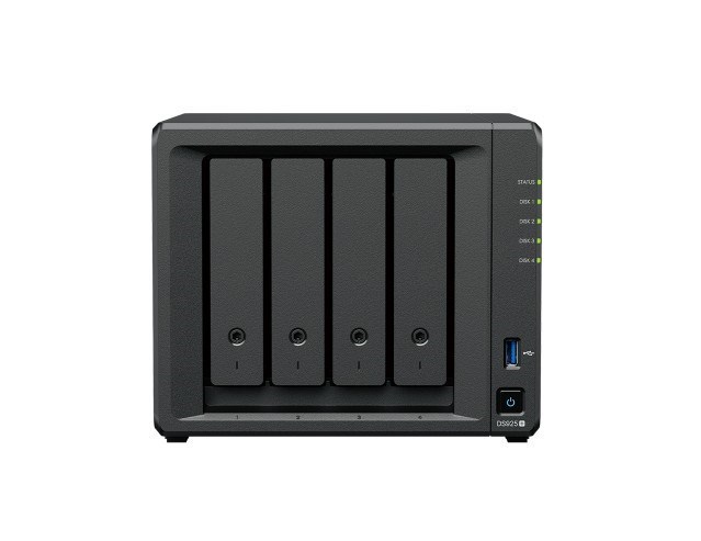 Synology DiskStation DS925+ 4 Bay Nas, 4X 3.5' HDD/SSD Slot, 2X M.2 2280 NVMe Slot, Amd Ryzen V1500B 2.2GHz Quad Core Cpu