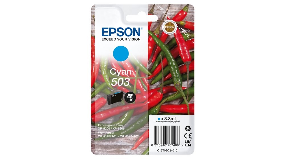 Epson 503 STD Cyan Ink XP-5200 WF-2960
