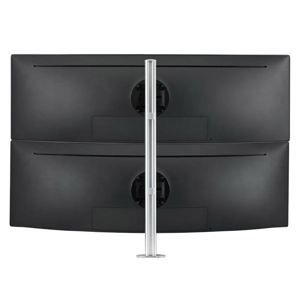 Atdec Dual Monitor Stand, Curve Up To 12KG, Grommet Clamp, 100MM Vesa, 10YR, Silver