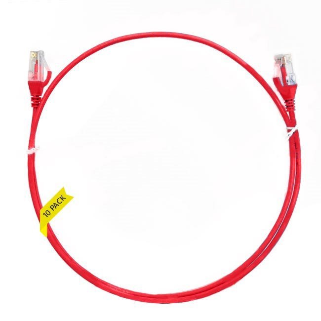 4Cabling 4m CAT6 Ultra Thin LSZH Ethernet Network Cable | 10 Pack Red