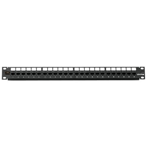 Leviton - Cat 6A Flat Quickport Patch Panel Kit 24 Port 1U