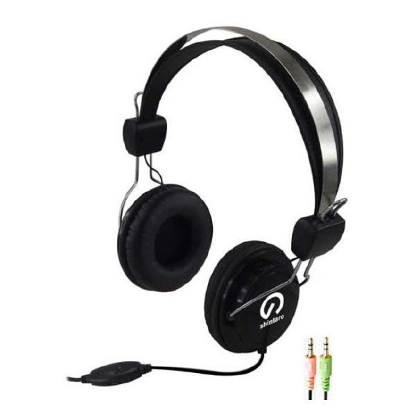 Shintaro Stereo Headset With Inline Microphone And Two 3.5MM Audio And Mic Jacks - Adjustable Headband, Inline Volume Control, Suitable For Kids