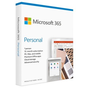 Microsoft 365 Personal - Subscription - 1 User, 1TB One Drive Storage, Up to 5 Device - 1 Year