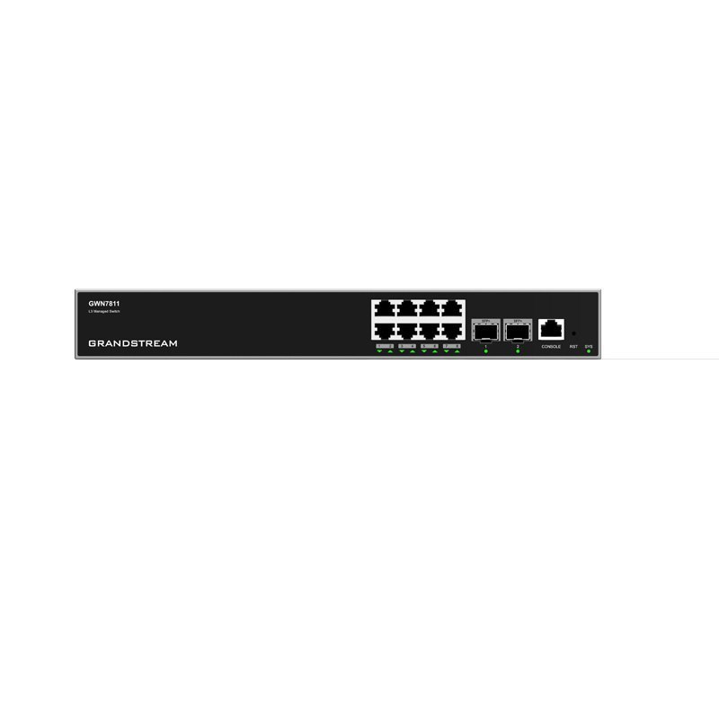 Grandstream GWN7811 Enterprise Layer 3 Managed Network Switch With 8 X GigE And 2 X SFP+