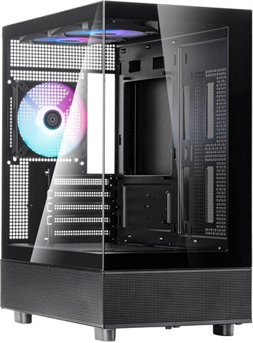 Silverstone LD04 Black Matx Mini Tower Case Tempered Glass 3X 120MM A-Rgb Fan Per-Installed Cpu Cooler Support Upto 177MM Gpu Support Upto 350MM 5X Pci Slot 280MM Radiator Supported Front I/O: 2X Usb