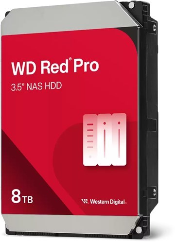 WD Red Pro 8TB 3.5" Nas Internal HDD Sata3 - 256MB Cache - CMR - Designed & Tested For Raid Environments - 8-16 Bay Nas - 5 Years Warranty