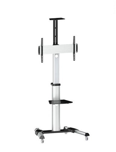 Brateck TTV04-46TW 37"-70" Telescopic Height Adjustable TV Cart. Max Vesa 600X400. Tilt +5-12 Degree. Rotate 90Degree Max Weight 50KG.