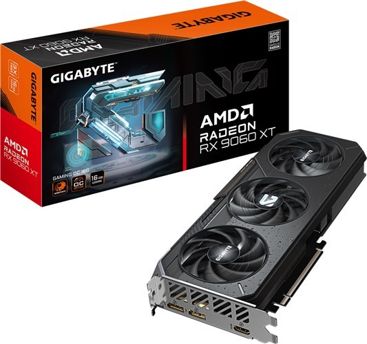 Gigabyte Amd Radeon RX 9060 XT Gaming Oc 16GB Graphics Card Pcie 5.0 - 2 Slot - 1X 8 Pin Power - Minimum 450W Psu