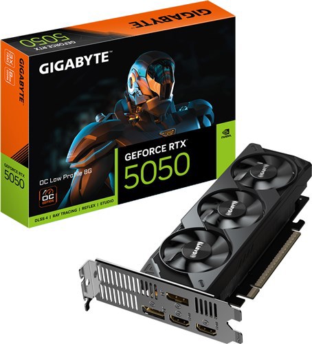 Gigabyte Nvidia GeForce RTX 5050 Oc 8GB Low Profile Graphics Card Pcie 5.0 - 2 Slot - 1X 8 Pin Power - Minimum 550W Psu