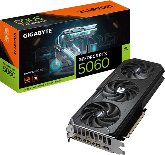 Gigabyte Nvidia GeForce RTX 5060 Gaming Oc 8GB GDDR7 Graphics Card Pcie 5.0 - 2 Slot - 1X 8 Pin Power - Minimum 500W Psu