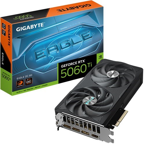 Gigabyte Nvidia GeForce RTX 5060 Ti Eagle Oc 8GB GDDR7 Graphics Card Pcie 5.0 - 2 Slot - 1X 8 Pin Power - Minimum 650W Psu
