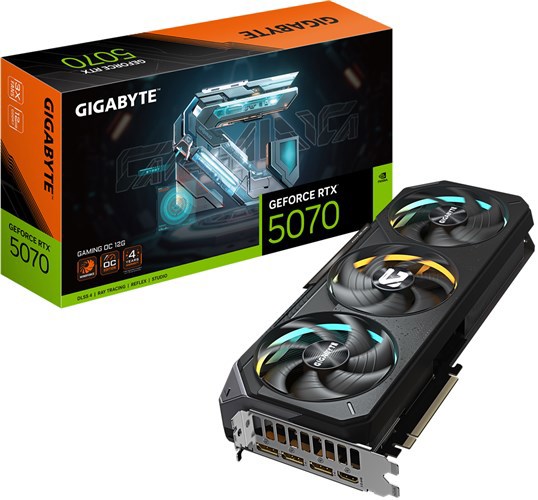 Gigabyte Nvidia GeForce RTX 5070 Gaming Oc 12GB GDDR7 Graphics Card Pcie 5.0 - 2.5 Slot - 1X 16 Pin Power - Minimun 750W Psu