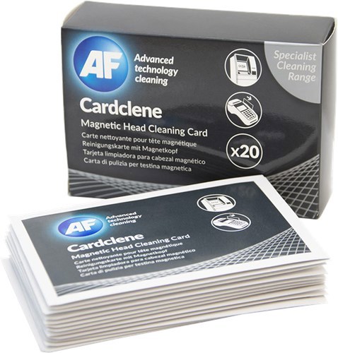 Af Accp020 Af Cardclene Swipe / Entry Machine Cleaners - 20 Pack Sachet-Packed Plain Cards Impregnated With Isopropanol Cleaning Systems For Magnetic Card Reading Equipment And Atm Cash Machine