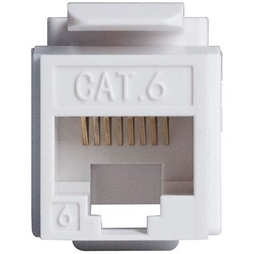 ADI PRO 0E-C6KEYWH10 CAT6 RJ45 Keystone Vertical 8P8C, 10-Pack, White