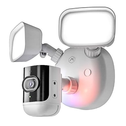 Alarm.com ADC-V729AC 4MP Floodlight Camera for Outdoors, 3000-Lumen, Onboard Recording, 2-Way Audio, White