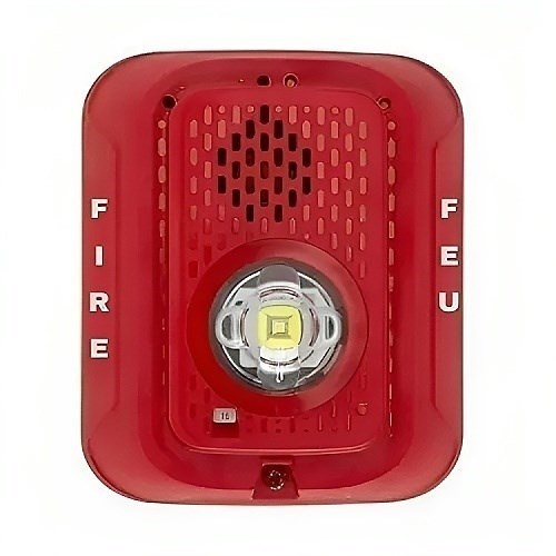 System Sensor P2RLED-B 2-Wire Bilingual Horn Strobe, Wall, Red