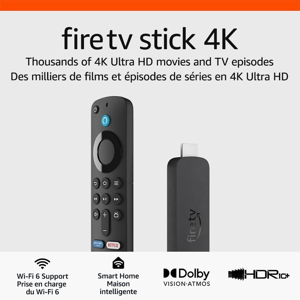 Amazon Fire TV Stick 4K Max (newest model), streaming device, supports Wi-Fi 6E, free & live TV without cable or satellite