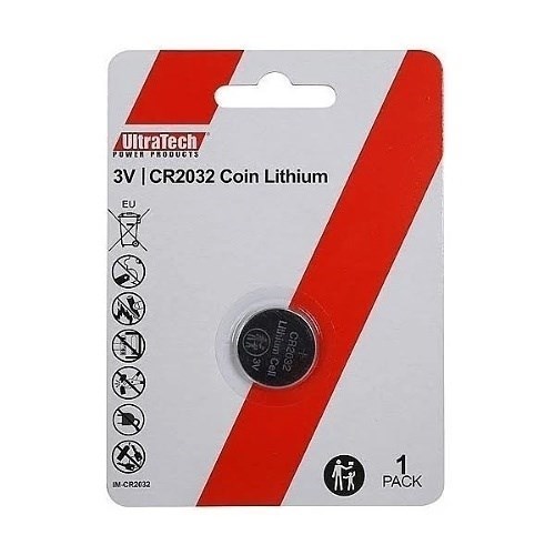 UltraTech IM-CR2032 3V Coin Cell Lithium Battery, Non-Rechargeable
