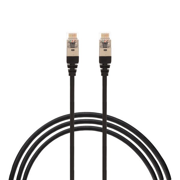 4Cabling 2M Cat6a RJ45 S/FTP Thin LSZH 30 Awg Network Cable | Black