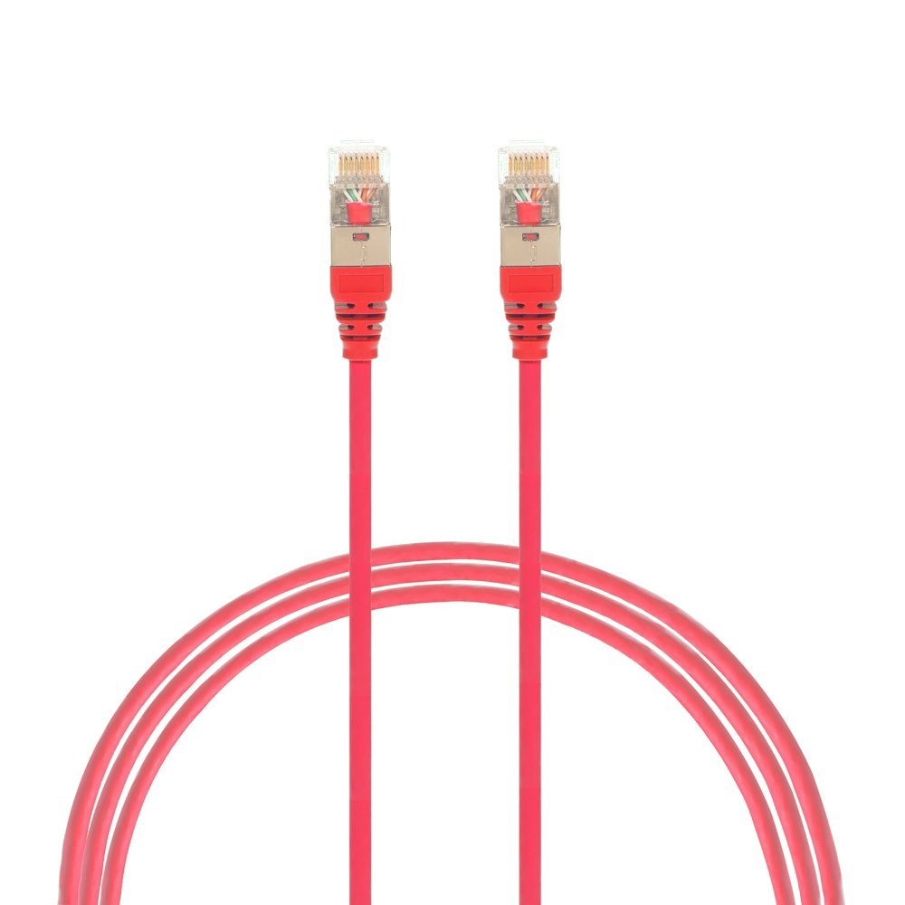 4Cabling 1M Cat6a RJ45 S/FTP Thin LSZH 30 Awg Network Cable | Red