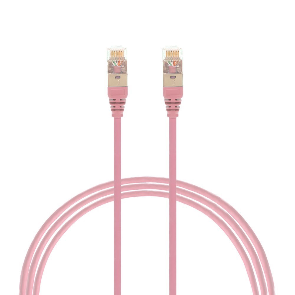 4Cabling 2.5M Cat6a RJ45 S/FTP Thin LSZH 30 Awg Network Cable | Pink
