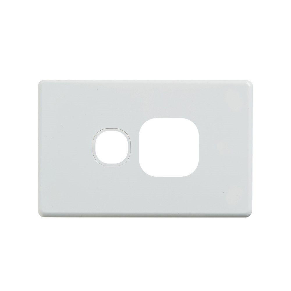 4Cabling 4C | Classic Single Power Point Cover Plate - White - Horizontal