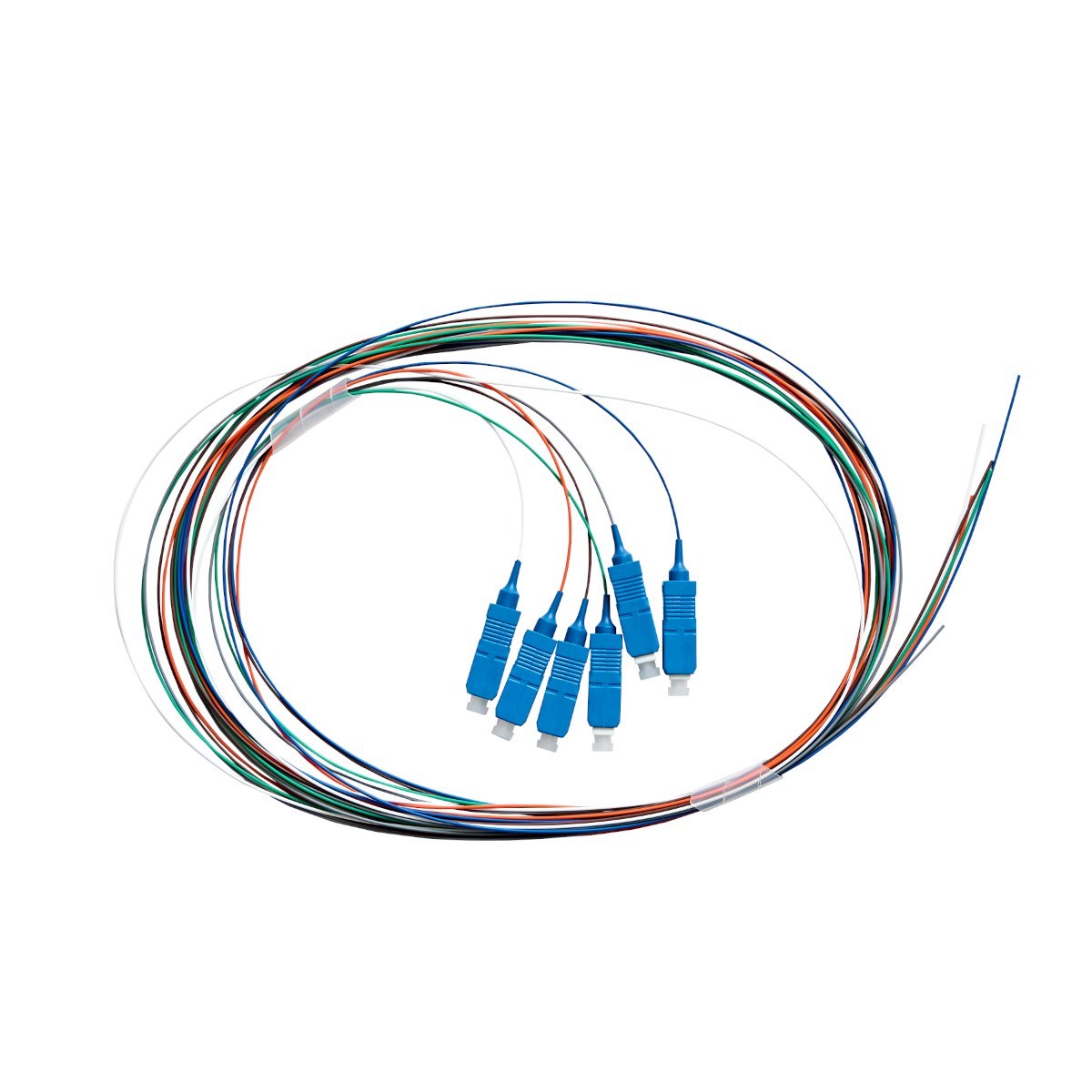 4Cabling Fibre Pigtail SC Os1 / Os2 Singlemode 2M - 6 Pack Rainbow