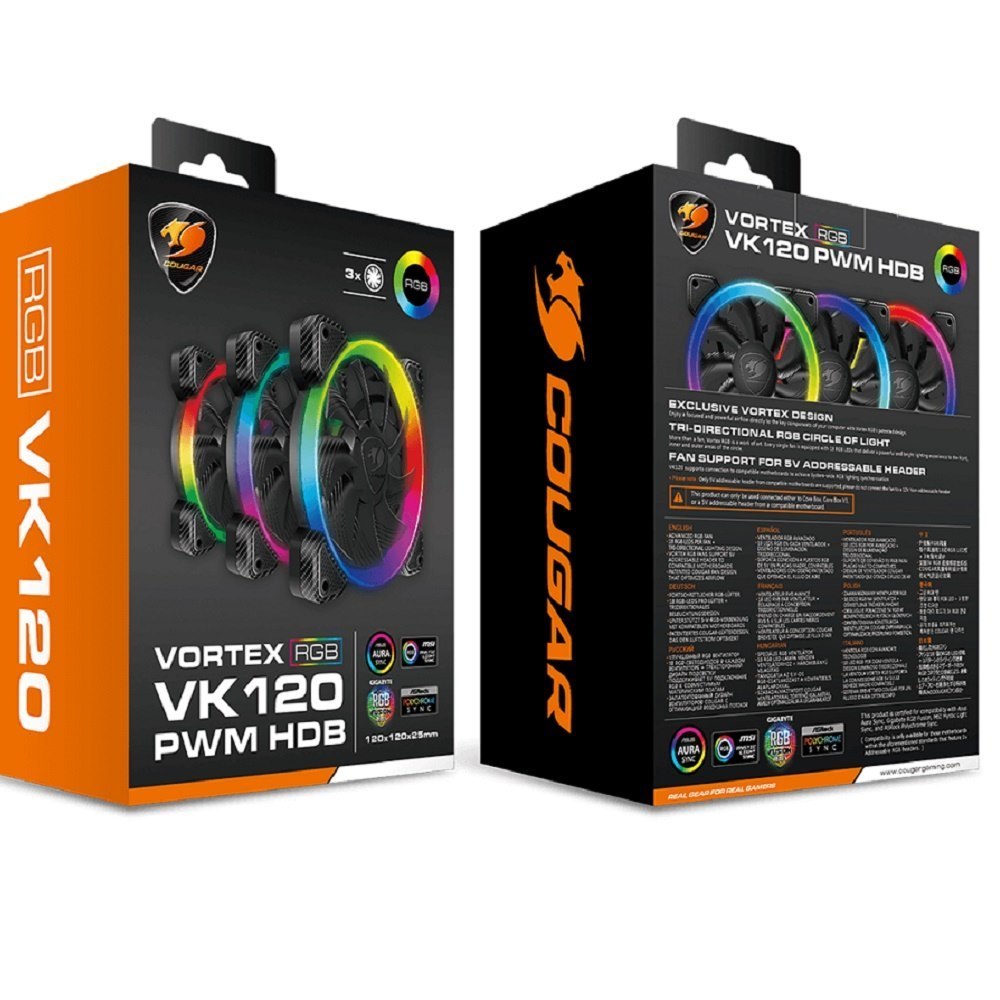 Cougar 3X VK120 Fan Kit (CF-VK12HB3-RGB) 120MM Argb PWM Fan