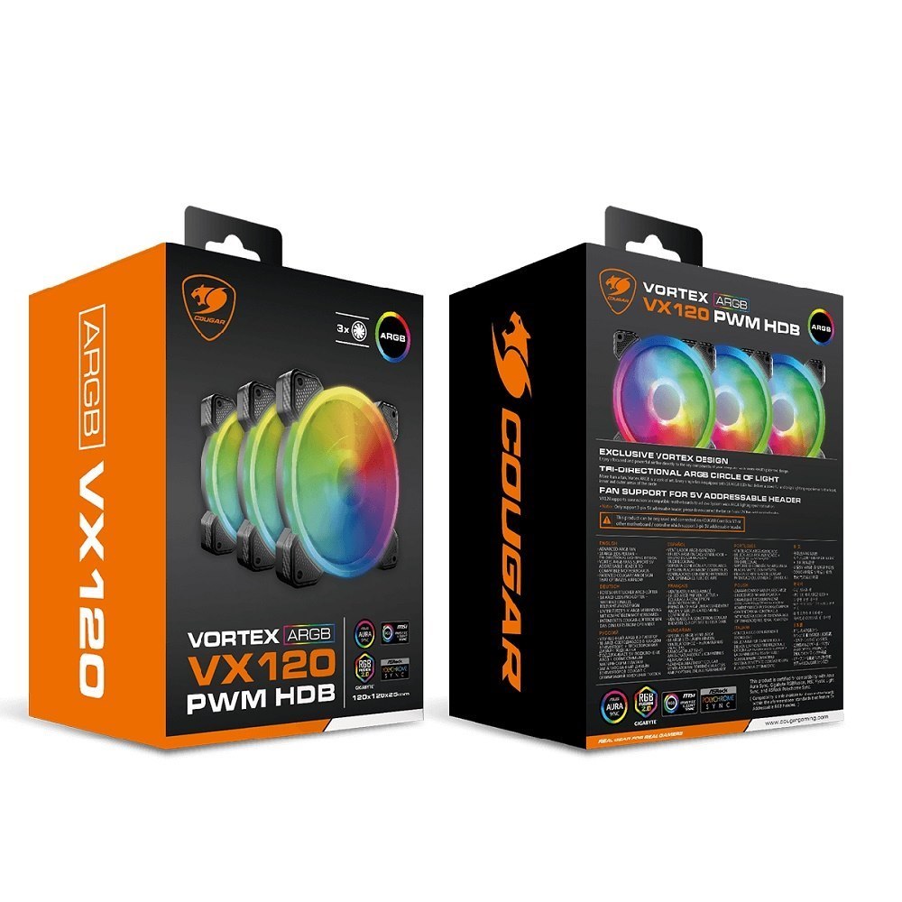 Cougar CF-VX12HB-RGB VX120 120MM Argb Fan