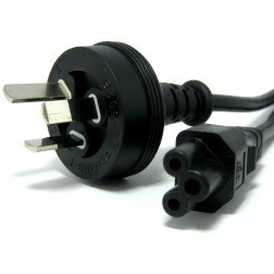 Generic 1M 3-Pin Au To Ice 320-C5 Cloverleaf Plug Black Power Cable