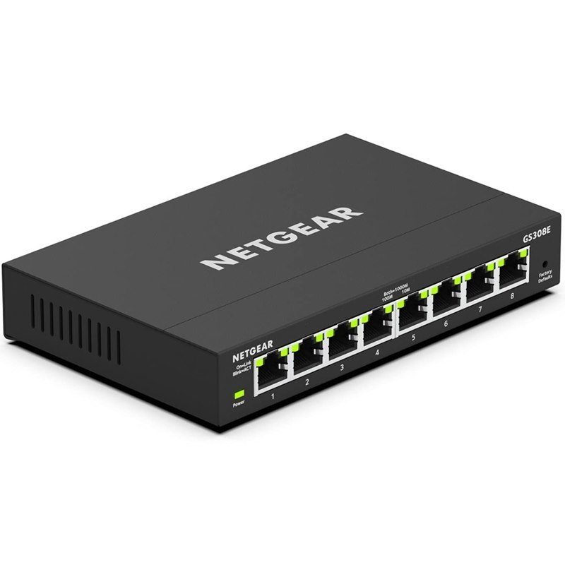 Netgear (Gs308e) 8-Port Web Managed Switch, GbE+(8), Desk, 5YR