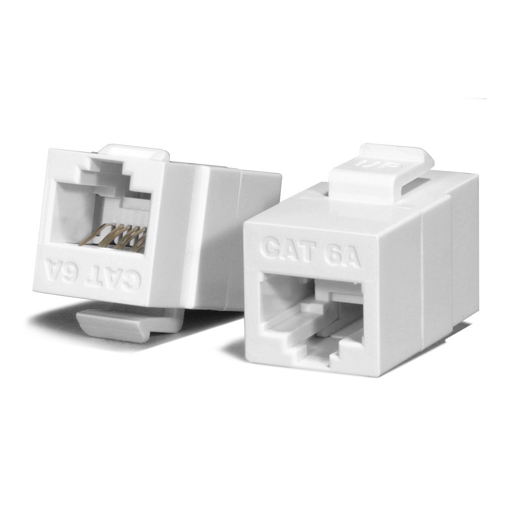 Serveredge Universal Cat6A Utp RJ45 Modular Keystone Coupler - White