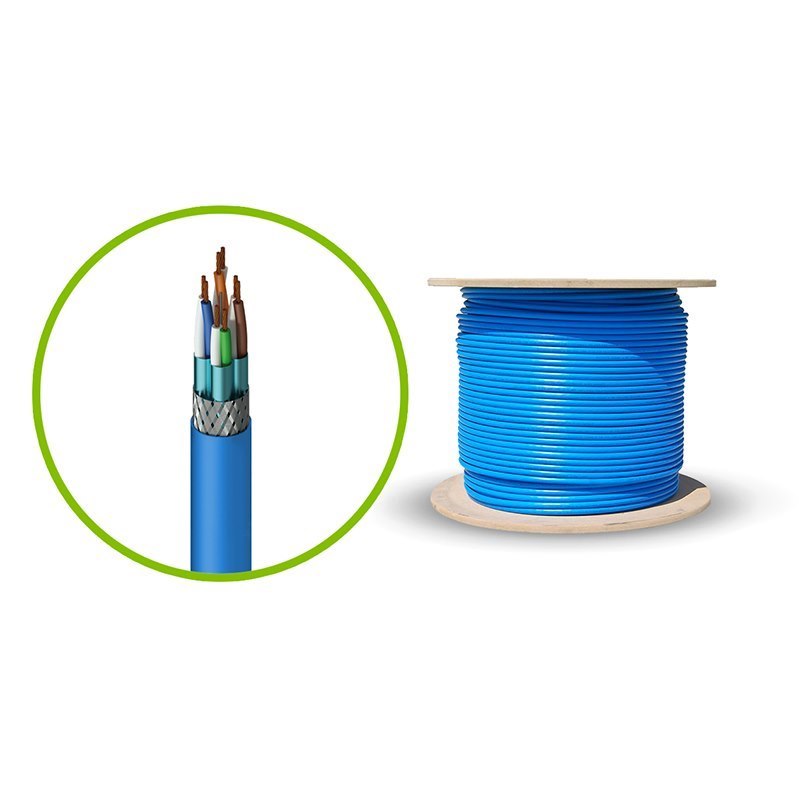 Serveredge Cat6a 305M Network Cable - SFTP Solid LSZH 23Awg - Blue