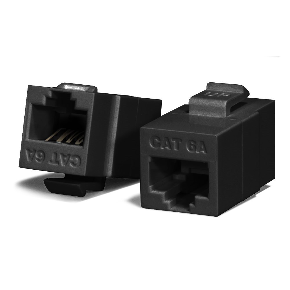 Serveredge Universal Cat6A Utp RJ45 Modular Keystone Coupler - Black