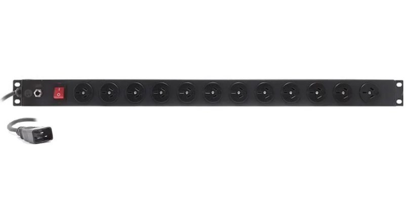 Serveredge 0Ru Basic 12 Port Vertical Pdu (12) 3 Pin Aus Gpo Output 10A (1) Iec C20 Input15A 240V