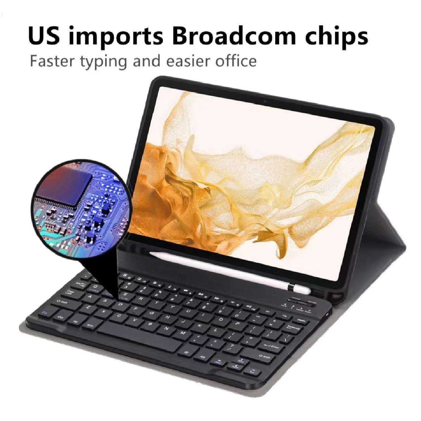 Pisen Lenovo Tab M11 (11') Keyboard Case Black - (KBCBLTM11), Magnetic, Pu Leather Covering, Front & Rear Facing Camera Holes