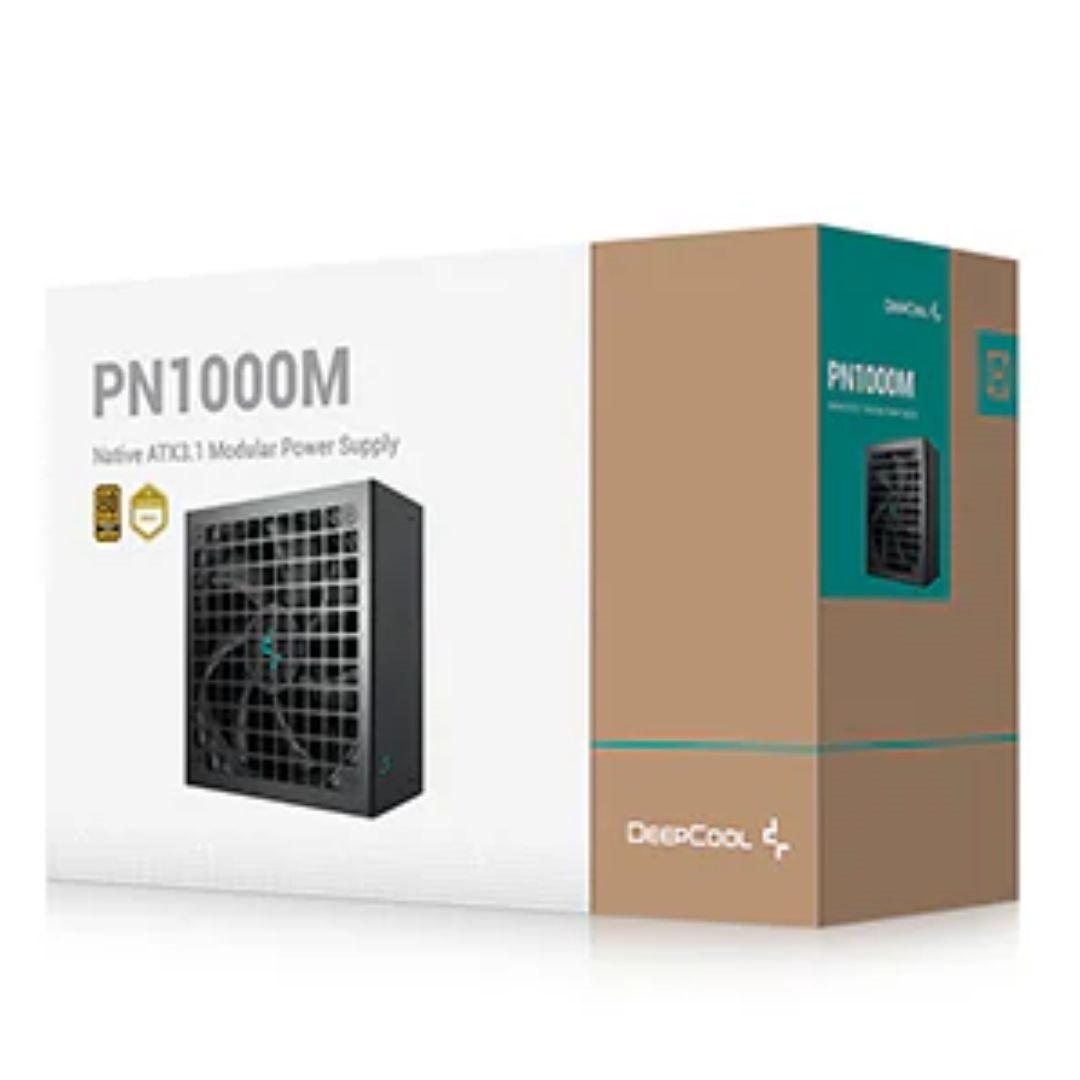DeepCool PN1000M Black Power Supply Unit, 135MM Fan, Japanese Bulk Capacitor, Active PFC + Half Bridge SRC LLC + DC To DC, Atx12v V3.1