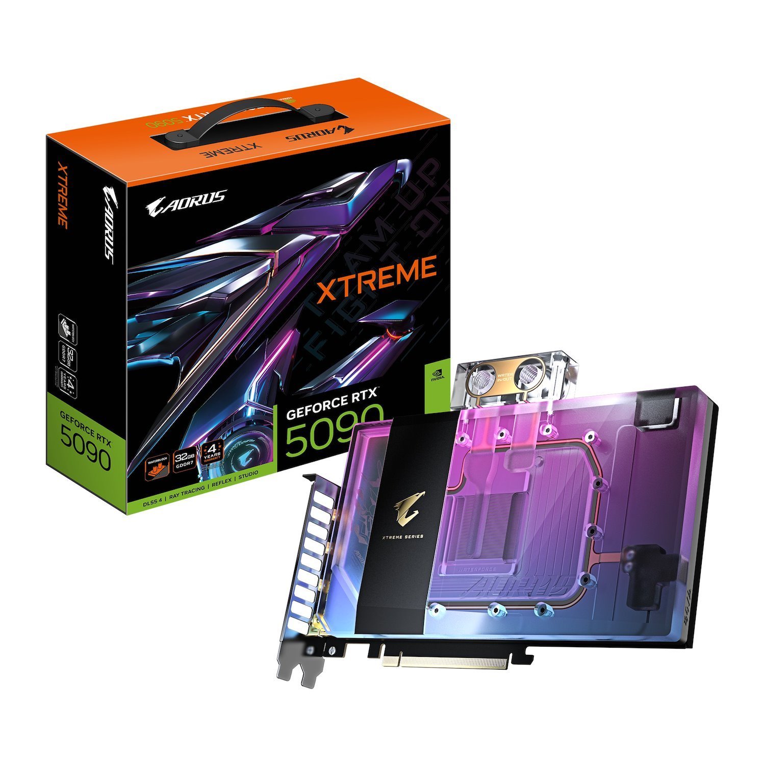 Gigabyte Gv-N5090aorusx WB-32GD, GeForce RTX™ 5090, Cuda 21760, 32 GB. GDDR7, Pci-E 5.0, 1000W, Hdmi 2.1B X1