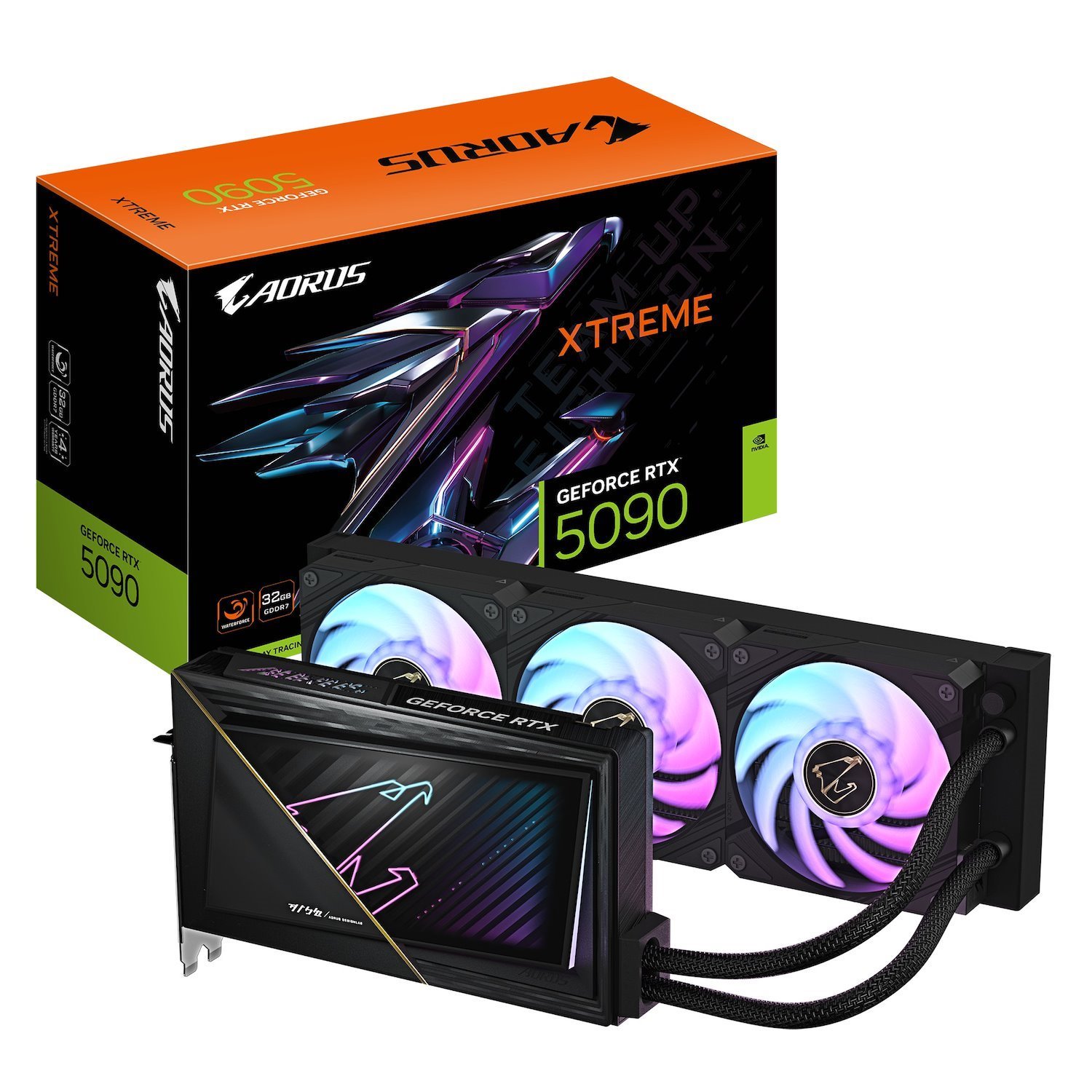 Gigabyte Gv-N5090aorusx W-32GD, GeForce RTX™ 5090, Cuda 21760, 32 GB. GDDR7, Pci-E 5.0, 1000W, Hdmi 2.1B X1